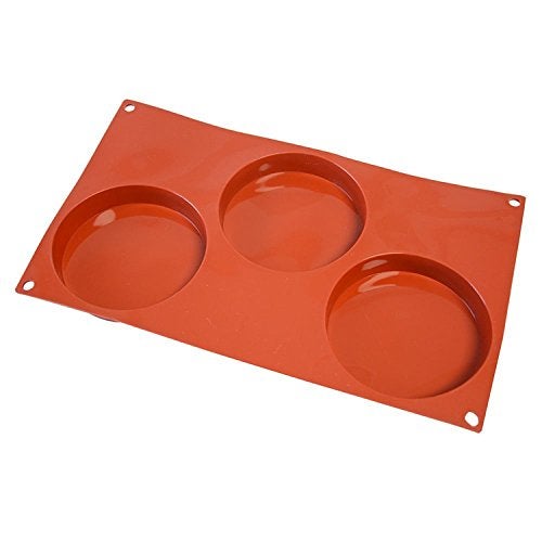 OBUY 3-تجويف قرص سيليكون دائري كبير كعكة فطيرة الكاسترد وقالب كوستر الراتنج - Image 3